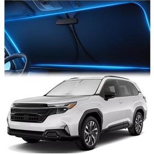 Windshield Sunshade for Subaru Forester 2019-2023, 2024, 2025, 2026 - Innovative No-Light-Pass Technology, Mirror Cut-Out, Blocks 99% UV Rays, Fade-Resistant, Easy-Fold Forester Windshield Sun Shade