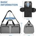 Garment Bags for Travel,50L Carry on Convertible Garment Duffle bag with Shoulder Strap,3 in 1 Hanging Suit Travel Bag with Shoulder Strap