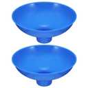 Vesici 2 Pack Extra Large Wide Mouth Funnel 2.5" x 10" Multi Purpose Filling Funnel Plastic Reusable for Water Softener Resin Tanks Carbon Media Jar Filling Use (Blue)