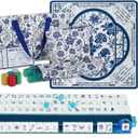 InnoBeta 160 Acrylic Mahjong Tiles Set with Mat, Racks and Accessories Chi, 1.25" x 0.90" x 0.62"