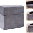 3 Adjustable Heights Foot Rest for Under Desk at Work - Ergonomic High Density Foam Footrest with Washable Cover, Foot Stools for Office, Home, Gaming (Grey)