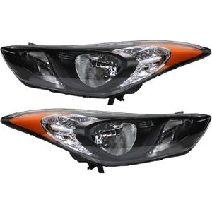 2011 2012 2013 Elantra Headlights,Headlight Assembly Fit for Hyundai Elantra 2011-2013 Halogen Headlamp Repalcement Driver Passenger Side Black Housing Amber Reflector Clear Lens 2011 2012 2013 Elantra Headlights,Headlight Assembly Fit for Hyundai Elantra 2011-2013 Halogen Headlamp Repalcement Driver Passenger Side Black Housing Amber Reflector Clear Lens