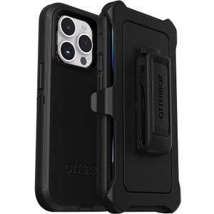 OtterBox iPhone 14 Pro (ONLY) Defender Series Case - Black, Rugged & Durable, with Port Protection, Includes Holster Clip Kickstand