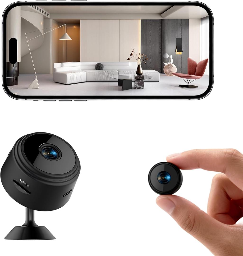 1080P Hidden Camera - Spy Camera with Night Vision, Indoor Camera for Home Security, Mini Camera Compatible with Smartphone(2.4Ghz WiFi only)