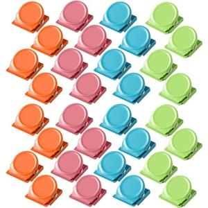Magnetic Clips 21 Pack, Heavy Duty Colored Metal Clips for Fridge, Whiteboard, Photos, Classroom Supplies (Multicolor)