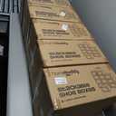 HomeBuddy Shoe Organizer Box - 12 Pack Shoe Box, Stackable Sneaker Storage, Sturdy Shoe Containers with Back Ventilation, Clear Shoe Boxes - Bamboo Charcoal Deodorizers Included, Pack of 6