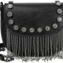 Women's Small Studs Rivet Crossbody Handbag Fashion Shell Shape Shoulder Messenger Bag