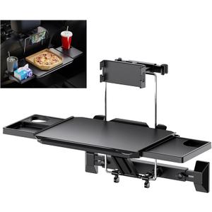 Car Back Seat Table with Adjustable Height and Tilt, Foldable Car Seat Table Tray Laptop Table Auto Seatback Desk for Working, Writing, Eating, Traveling