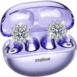 Jewelry-Inspired Clip On Earbuds,Comfortable Fit Open Ear Clip-On Headphones,Wireless Bluetooth Ear Cuff Headphones for Women,Mini Wireless Earrings Earbuds for Running, Office, Sport & Gift