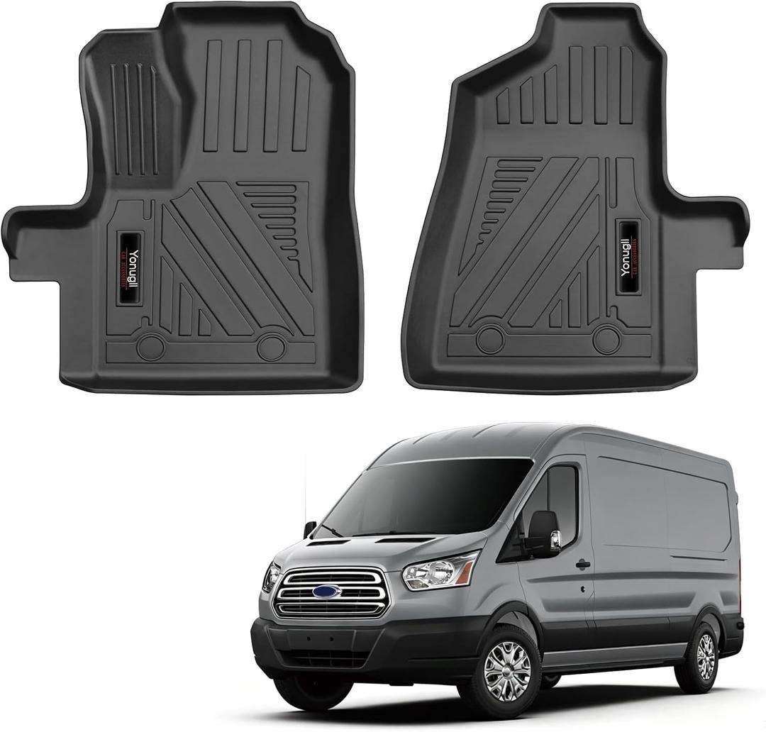 Floor Mats Front Liner for 2015-2019 Ford Transit 150/250/350/350HD (No Fit Transit Connect) Accessories All-Weather TPE Protection Mat (for 2015-2019 Ford Transit)