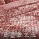 Luxury Soft Velvet Quilt Set King Size - Lightweight Velvet Bedding Set for All Season, Oversized Bedspread Coverlet Comforter Set with 2 Pillow Shams, Pink, Diamond (King/Cal.King (106" x 96"))