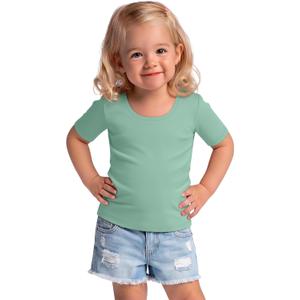 Toddler Girls' T-Shirts | Short Sleeve T-Shirts, Scoop Neck, Slim, Summer, Cute, Solid, Basic, Baby Girls' Clothes, for Kids Ages 18M-5T