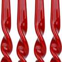 Wine Red Spiral Taper Candles Stick -Set of 4 for Decoration Weddings Party Church-Unscented Dripless Candles,10inch(Wine Red-B-New)