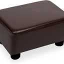 CAROLMADE Small Foot Stool Ottoman Footstool with Legs Under Desk Footrest for Living Room Bedroom and Office, Dark Brown (11"D x 15.4"W x 8.3"H)