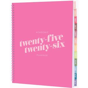 2 x Rileys Academic Planner 2025-2026, Daily, Weekly & Monthly Planner, July 2025 - June 2026, Student Notes Pages, Twin-Wire Binding, Weekly Agenda for School & Work (8.5 x 11-Inches, Pink, Diagonal)