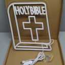 Book Neon Sign for Bedroom Holy Bible Led Neon Light Sign Room Decor for Comfort and Soothing, USB Powered,14.6x11.8 Inch