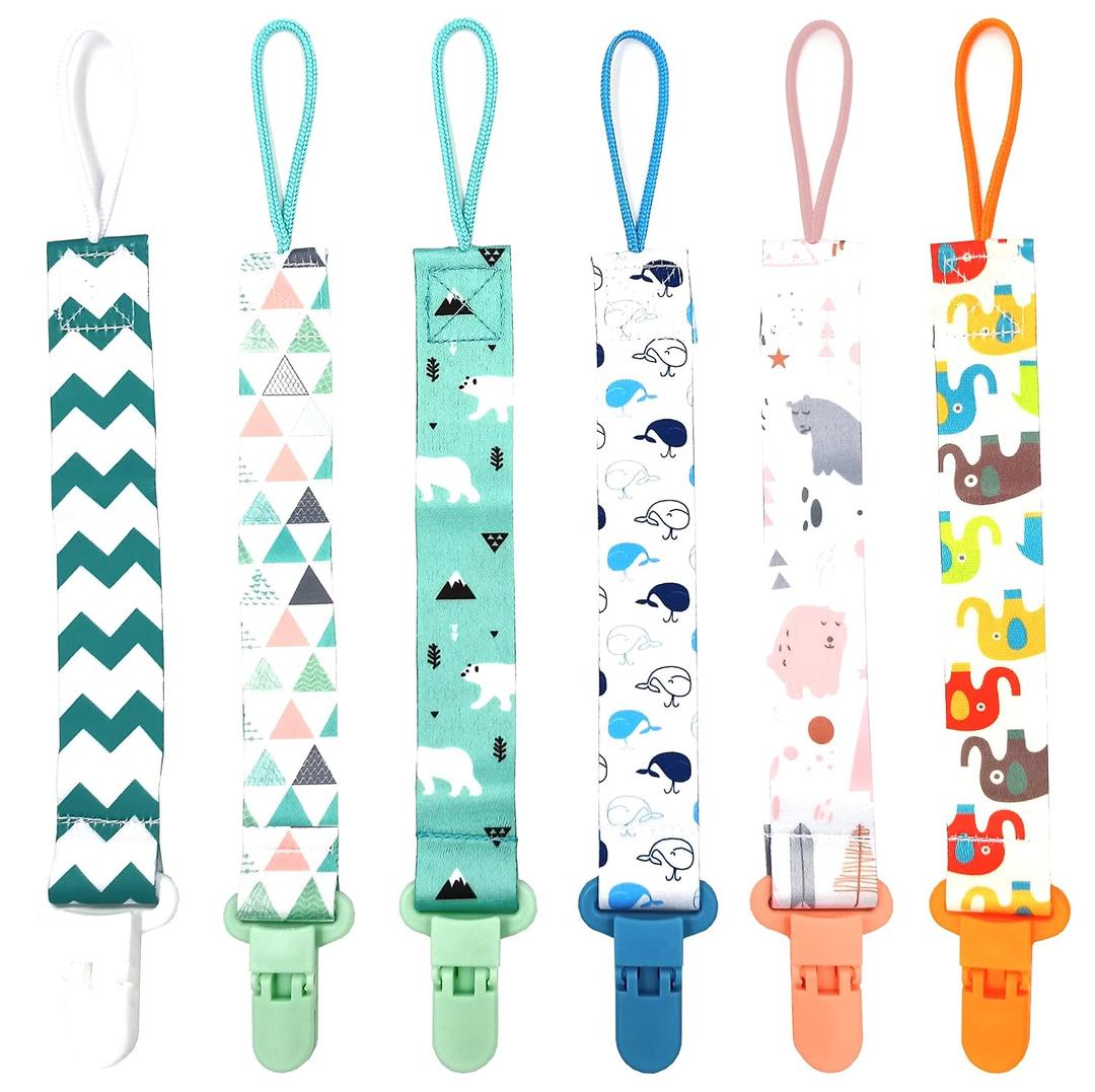 OnlyBP® Set 6 Baby Pacifier Holder Clip - Pacifier Clip for Boys and Girls Fits for Most Pacifiers - Protects Your Baby - Binkie Styles & Baby Teethers & Toys and Gift