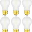 Frosted E26 LED Edison Bulb 8W Equivalent 75 Watt A15 Light Bulb Warm White 2700K Dimmable E26 Led Bulb for Ceiling Fan,Wall sconces,Refrigerator,Desk lamp 800lm AC120V, 6 Pack