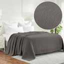 Superior Cotton All-Season Premium Thermal Blanket- Woven Reversible Ultra-Soft and Warm Herringbone Blanket for Bed/Couch, Full/Queen, 88" x 90" - Hroo Collection