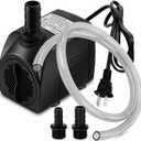 PULACO 400GPH Submersible Water Pump with 5 ft Tubing, 25W durable fountain water pump for Pond Fountain, Aquariums Fish Tank, Statuary, Hydroponics