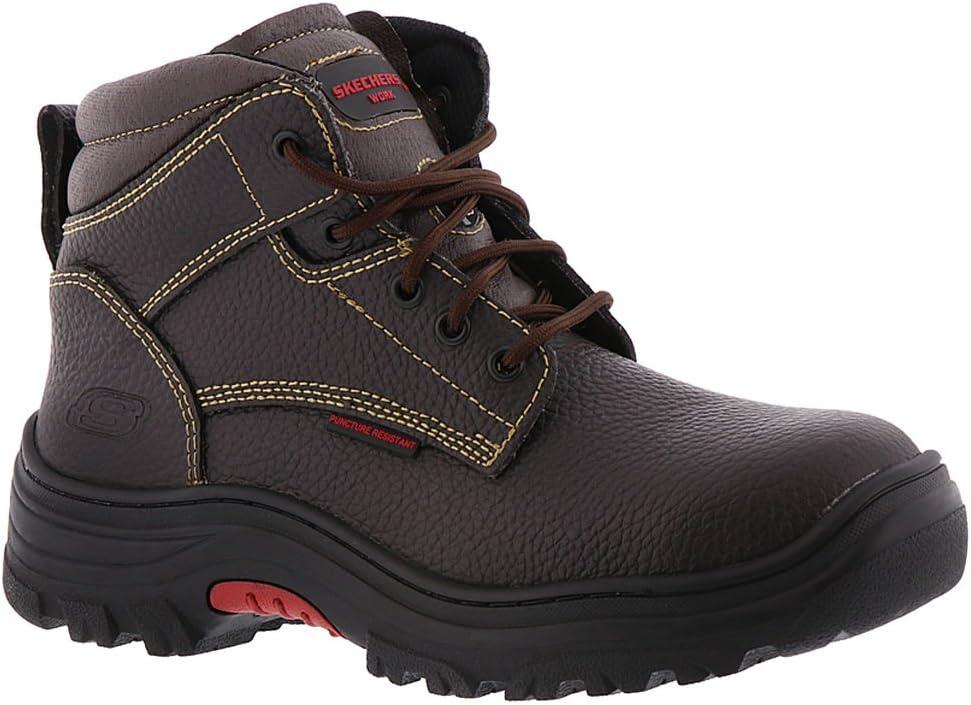 Skechers Men's Burgin-Tarlac Industrial Boot (7.5 Wide, Brown)