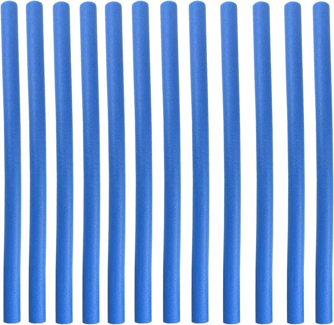 Trampoline Pole Foam Sleeves, 1''/28mm Diameter Foam Covers, Each 35.4'' Length-2 Pcs Fit Together 6 Feet Length, Safety Pole Cover, Set of 12,Blue