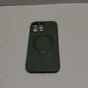 Mephoro Magnetic Stand for iPhone 16 Pro Max Case, Liquid Silicone, [Compatible with MagSafe][Built-in Kickstand&Ring Holder] Anti-Scratch Soft Microfiber Lining, Midnight Green