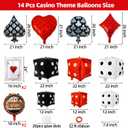 Dice and Poker Cards Casino Balloons Decorations, 14 Pcs Large Dice Casino Theme Balloons for Birthday Party Decoration, Texas Poker Parties Decor Game Night Las Vegas Themed Party Supplies