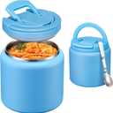 Itslife Soup Thermo for Hot Food Kids 25.5oz Lunch Containers with Buckle Lid Wide Mouth Hot Food Jar Vacuum Insulated Stainless Steel Bento Box Leakproof with Spoon(Blue)
