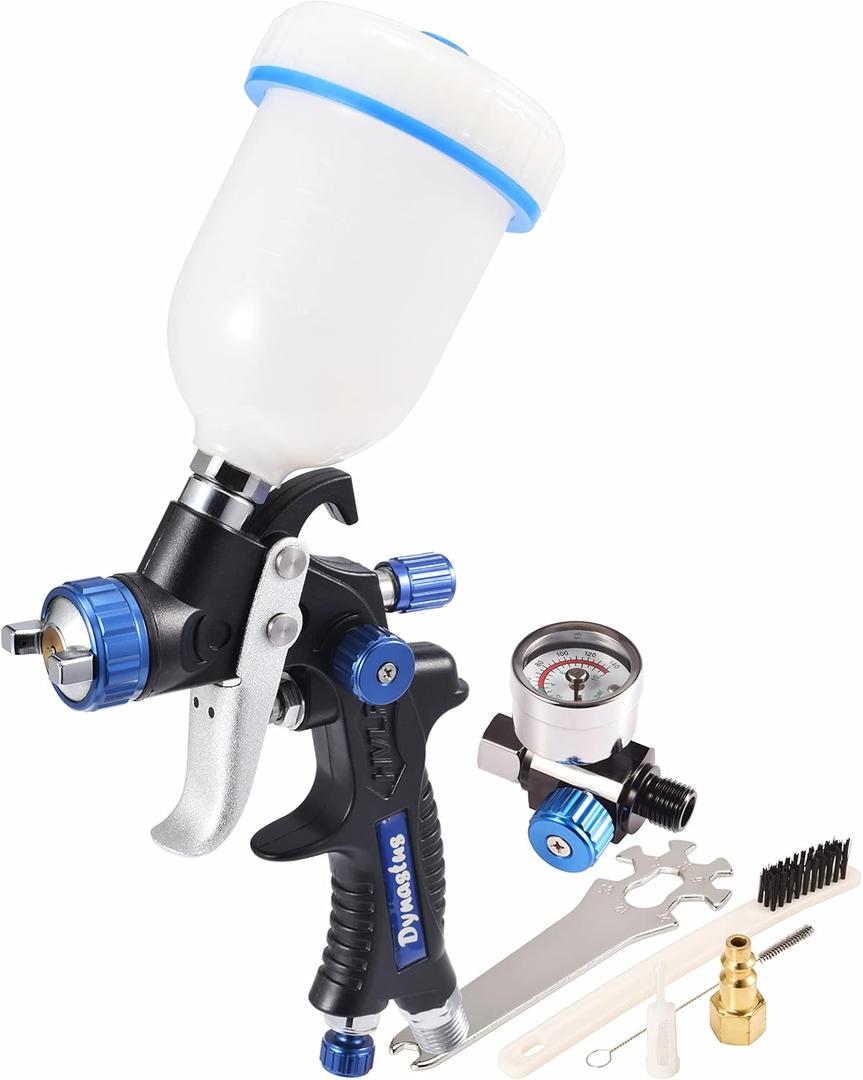 Dynastus Touch Up Composite HVLP Air Spray Gun Detail Paint Sprayer Spot Repair, with Filtering and Air Regulator Kits (4.2 oz)