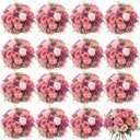 Geosar 16 Bundles Artificial Peonies Flowers Fake Silk Peony Bouquet Faux Peonies Flowers Bulk for Decoration Vase Floral Arrangements Wedding Party Table (Pink Lavender)