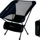 ONEFOREST Camping Chair, Foldable Portable Backpacking Chair for Beach Camp Hiking Outdoor Sport, Black