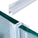 Shower Glass Door Seal, 120 Inch Silicone Soft Shower Door Bottom Seal for 3/8"(10mm) Thick Glass Door, Stopping Water Leaks (Arch)