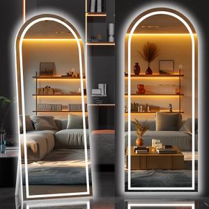 Hasipu 79" X 36" Full Length Mirror with Lights, White Frame Arch Led Mirror Full Length and 3 Colors Temperatures & Brightness Adjustable,Light Up Mirror Full Body for Bedroom Cloakroom Living Room