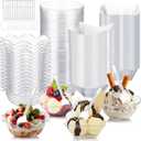 280 Packs Mini Dessert Bowls with Spoons 3/5 /6 oz Clear Disposable Small Party Serving Plastic Cups for Appetizers, Salad Nuts,Ice Cream, Candy, Fruits,Home Wedding or Event Party