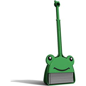 Mini Broom with Dustpan for Boy I Kids Small Cleaning Set Combo Pretend Play I Toddler Kitchen Dress Up ToysFrog Green