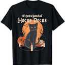 It's Just A Bunch Of Hocus Pocus Funny Cat T-Shirt for Men Women, XL