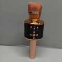 BONAOK Karaoke Microphone for Kids & Adults - Bluetooth Microphones Singing Mic with Disco Lights, Echo Effect, Built-in Speaker Portable Karaoke Player for Party Travel Gifts Q78(Rose Gold)