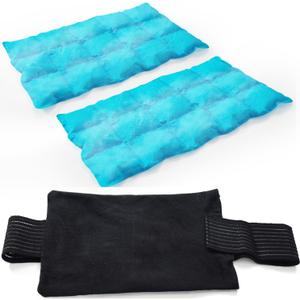 2 Ice Packs for Injuries Reusable, Cold and Hot Packs for Injuries, Joint Pain, Muscle Soreness, and Body Inflammation, Adjustable Ice Packs Wraps for Knees, Back, Shoulders, Arms, and Legs (Medium)