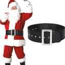 JASGOOD Santa Claus Belt for Adults - Black Pirate Belt for Cosplay & Novelty Costume Accessory,  Fit waist size 30''