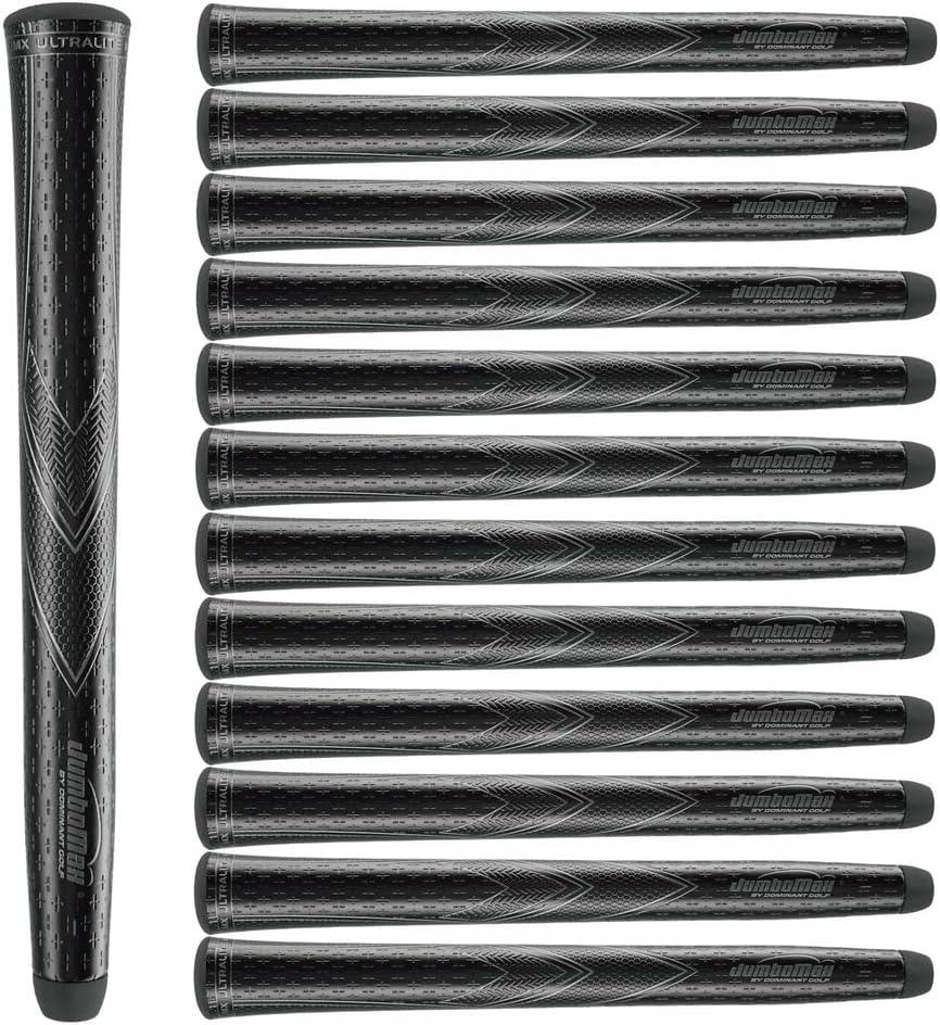 JumboMax Golf Grips JMX Ultralite Tapered Golf Club Grips, Oversize Golf Grips 25% Lighter Than Standard, Blackout - Pack of 13