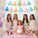 Princess Birthday Banner, Pre-Strung Glitter Happy Birthday Garland Bunting for Girls Coquette Princess Party Supplies Baby Shower Decorations