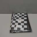 Oudain Cars Birthday Racing Decorations - Round Tablecloth, Checkered Flag Table Covers, Road Plastic Table Cloth, 1950s Disco Dancing Party Tablecloth (Black,6 Pcs)