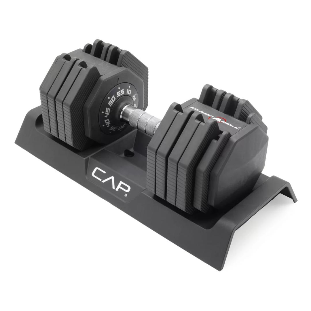 CAP Barbell 55lb Single Adjustable Dumbbell with Full Rotation Chrome Handle