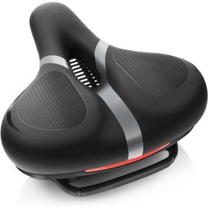 Bicycle Seat Replacement, Bike Seat for Men and Women, Comfort Wide Bike Saddle Memory Foam Padded Soft Bike Seat Cushion Compatible with Peloton, Mountain, City Bikes, Indoor Exercise Bikes