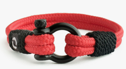 Men's Rope Bracelet - Stainless Steel Black Shackle, Extremely Durable and Scratch Resistant Waterproof Paracord, Handmade, Nautical Wristband for Men, 7-7.25"