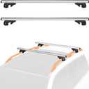 Amazon Basics Cross Rail Roof Rack, 52 inches, Fits up to 46" Spans between Raised Side Rails with Gap, Pack of 2, Black/Silver