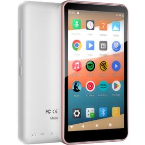 MP3 Player with Bluetooth and WiFi, 144GB Storage & Android OS, 4" Touch Screen, FM Radio, Kids MP3 & MP4 Player with Spotify, Amazon Music, and Google Play Store, DGTenk Portable Media Player (Pink)