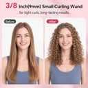 3/8 Inch Small Curling Iron Wand,Ceramic Small Ceramic Barrel Hair Curler with Adjustable Temperature,Fast Heating,for Short & Long Hair