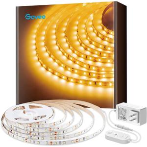 Govee Warm White LED Strip Lights 16.4ft with Control Box, 3000K, Dimmable